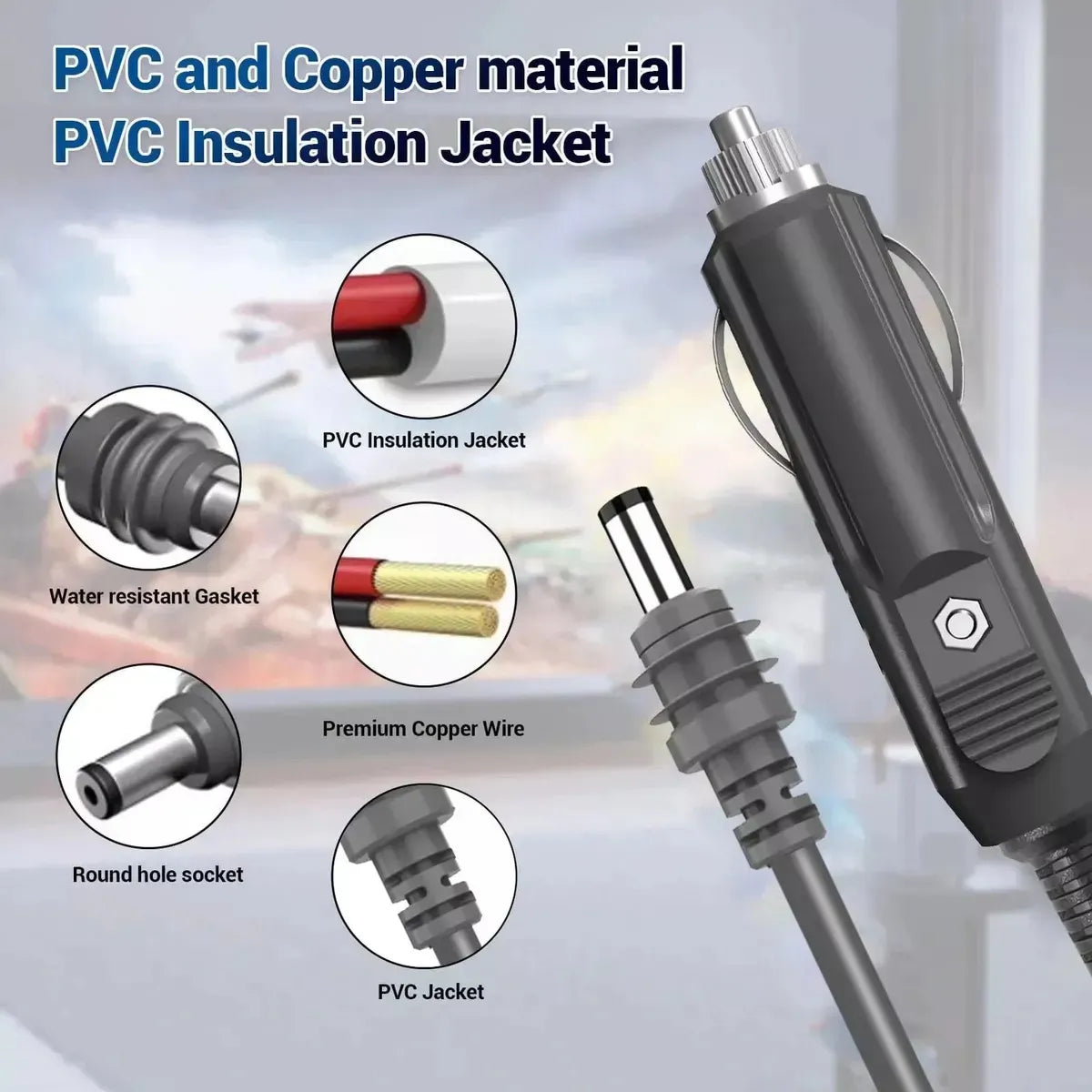 Cabo 12v/24v De Carregamento Para Starlink Mini Cinzeiro 2m