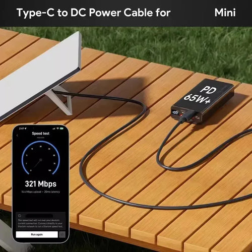 Cabo USB-C PD para Alimentação da Starlink Mini 3 Metros Compatível com Power Bank 100W | X-Connect