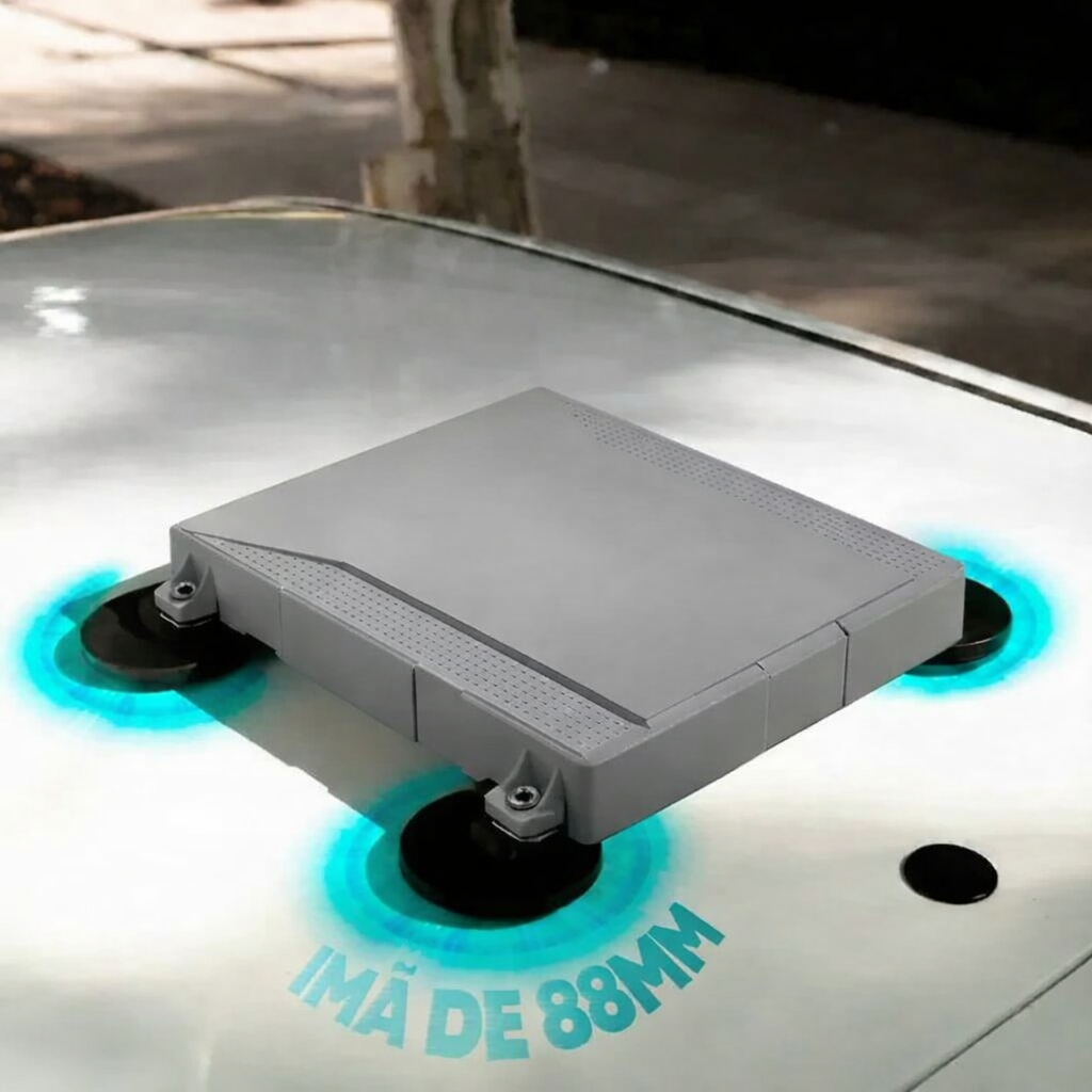 Case Para Starlink Mini Veícular Fechado Ímã 88mm Teto Carro Cinza
