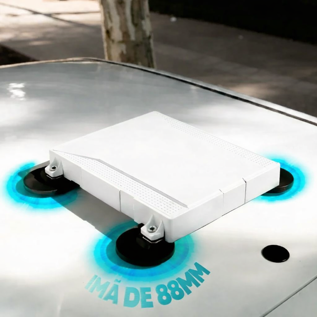Case Para Starlink Mini Veícular Fechado Ímã 88mm Teto Carro Branco