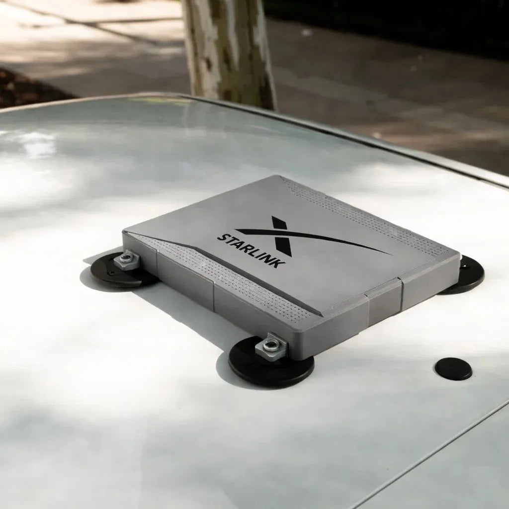 Case Starlink Mini Veícular Fechado Ímã 66mm Teto Carro Cinza
