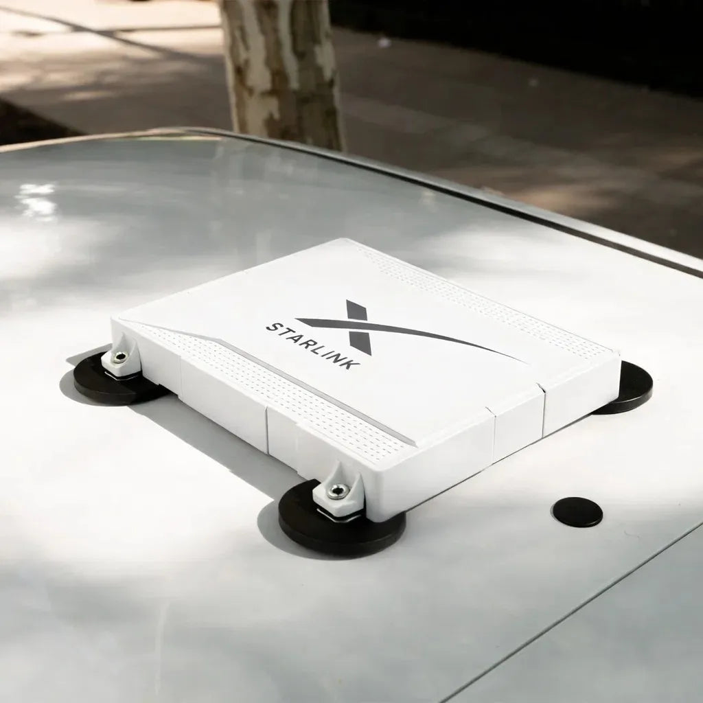 Case Starlink Mini Veícular Fechado Ímã 66mm Teto Carro Branco