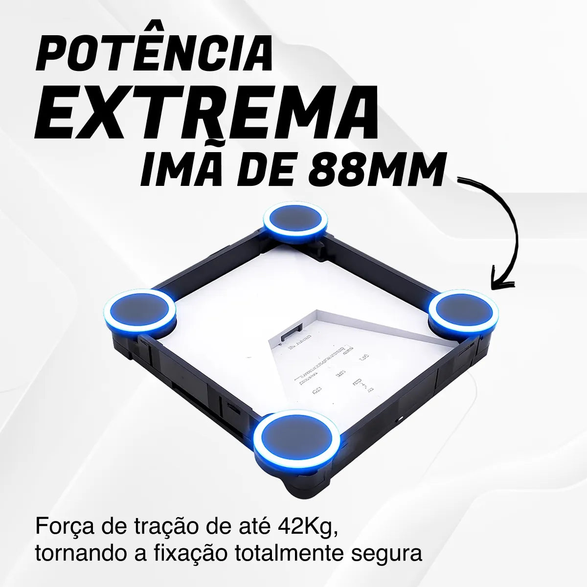 Case Starlink Mini Veícular Fechado Ímã 88mm Teto Carro Preto