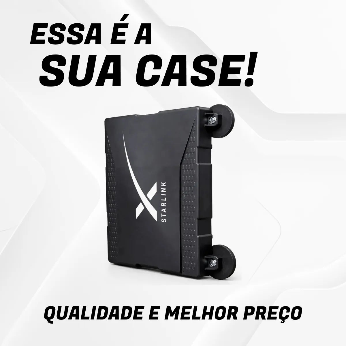Case Starlink Mini Veícular Fechado Ímã 66mm Teto Carro Preto
