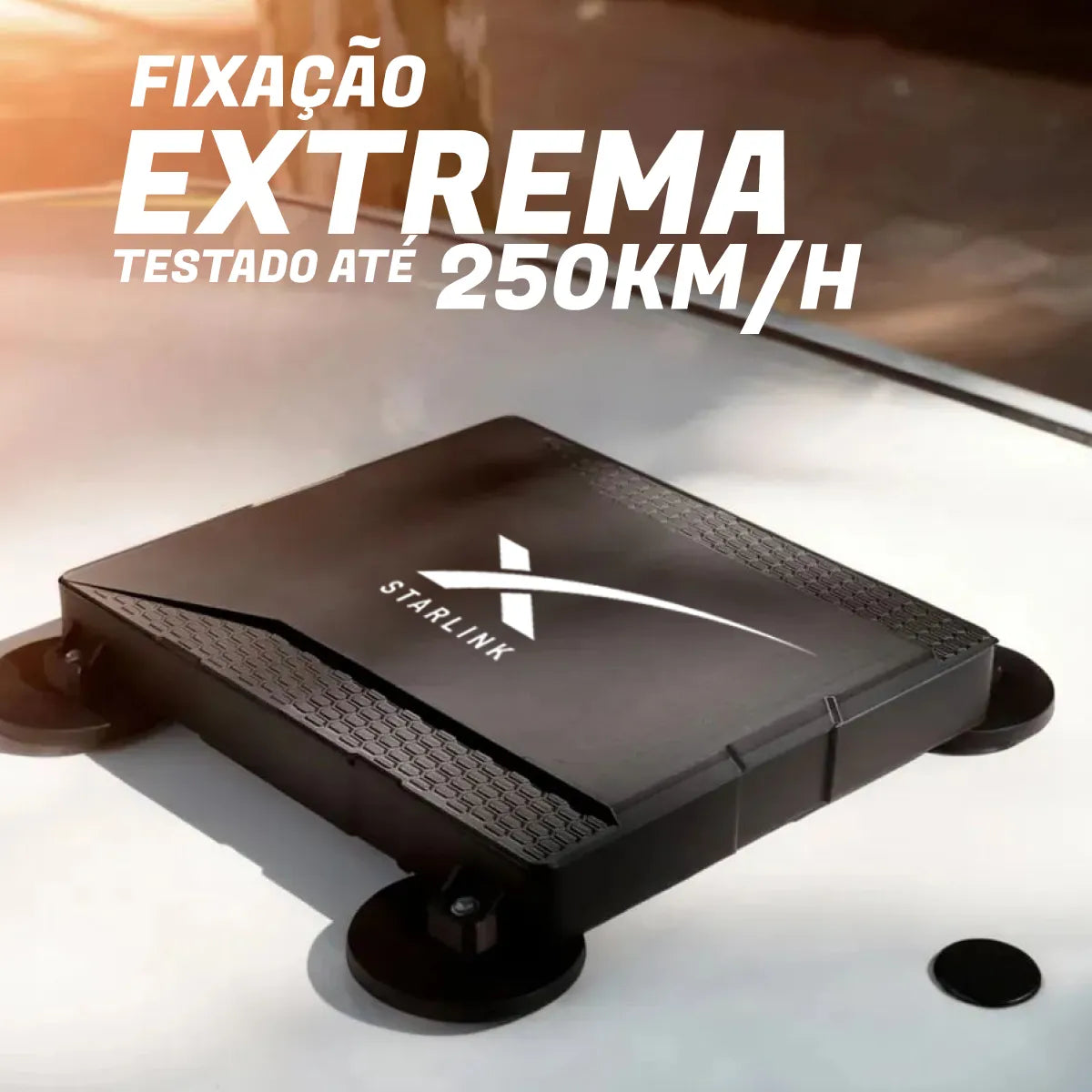 Case Starlink Mini Veícular Fechado Ímã 66mm Teto Carro Preto