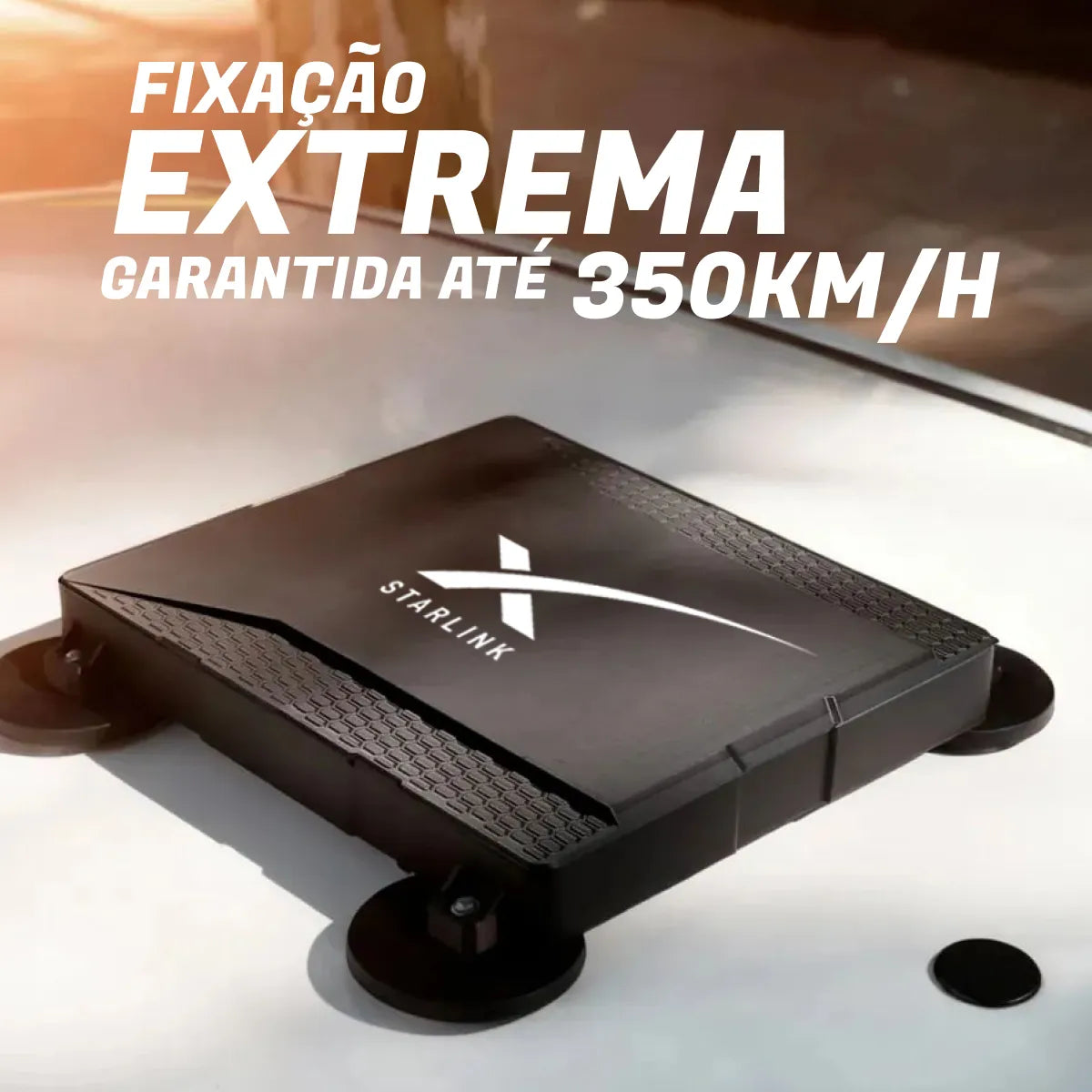 Case Starlink Mini Veícular Fechado Ímã 88mm Teto Carro Preto